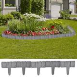 Grey Lawn Edging vidaXL Turais Plastic Garden Fence Stone Look