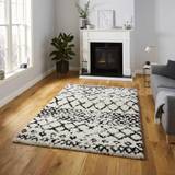 Carpets Think Rugs Scandi Berber G272 White, Black 120x170cm