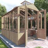 Mini wooden greenhouse BillyOh 9x6 Wooden Clear Greenhouse with Opening Roof Vent
