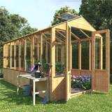 Mini wooden greenhouse BillyOh 12x6 Wooden Clear Greenhouse with Opening Roof Vent