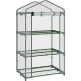 Mini Greenhouses OutSunny 3 Tier Mini Greenhouse Grow With Roll Up Door 69X49X125Cm Clear