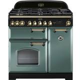 Rangemaster Dual Fuel Ovens Cookers Rangemaster CDL90DFFMG/B Classic Deluxe Mineral Green