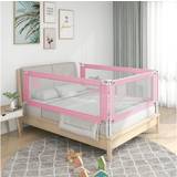 vidaXL Toddler Safety Bed Rail Pink 140x25 Fabric Baby Cot Bed