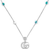 Gucci Double G Necklace - Silver/White/Turquoise/Topaz
