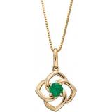 Elements Cut Out Flower Pendant Necklace - Gold/Emerald