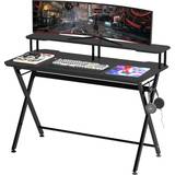 PlayStation 4 Gaming Accessories Homcom Computer Desk with Curved Front - Black
