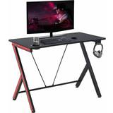 Maplin Large Gaming Desk with Cup Holder, Headphone Hook & Cable