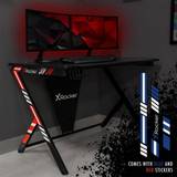 X Rocker Ocelot Gaming Desk â Blue and in Red, Steel