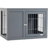 Pets on sale Pawhut Furniture Style Dog Crate w/ Two Lockable Doors 59.7x83.3x55.3cm 55.3x59.7cm