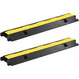 vidaXL 2x Cable Protector Ramps 1 Channel Rubber 100cm Conduit Wire Road Cover