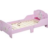 Homcom Princess Castle Kid's Bed with Side Rails & Slats 28.7x56.3"