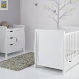 OBaby Stamford Classic Sleigh Cot Bed 2 Nursery Set