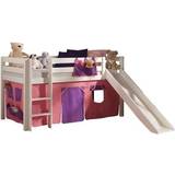 Vipack Mini Loft Bed with Curtain & Slide Pink House 85.6x82.4"