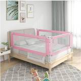 Pink Bed Guards Kid's Room vidaXL Toddler Safety Bed Rail Pink Fabric Baby Cot Bed Protection
