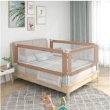 vidaXL Toddler Safety Bed Rail Taupe 150x25 Fabric Baby Cot Bed Protection