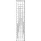 vidaXL U-shape Gabion Basket with 4 Posts Iron Fence