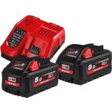 Battery Chargers - Red Batteries & Chargers Milwaukee M18 HNRG-802 18v HIGH OUTPUT Battery & Charger Kit Inc 2x 8.0Ah Batts