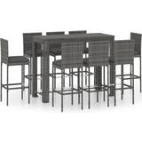 Seat Cushion Outdoor Bar Sets Garden & Outdoor Furniture vidaXL 3095406 Outdoor Bar Set, 1 Table incl. 8 Chairs