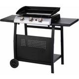 No lid Gas BBQs Callow 3 Burner Plancha with Stand Table
