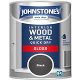 Black gloss paint Johnstones Interior Wood & Metal Quick Dry Gloss Paint Metal Paint Black 0.75L