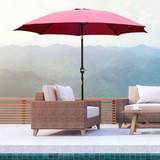Red Parasols & Accessories OutSunny 2.7M Patio Umbrella Outdoor Sunshade Canopy Tilt