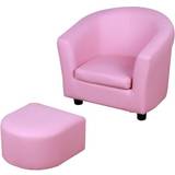 Pink Armchairs Kid's Room Homcom Children Kids Mini Armchair PVC Sweet Lovely Safe