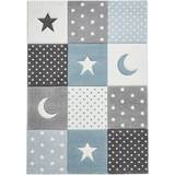 Grey Rugs Kid's Room Think Rugs 80x150cm Brooklyn Kids 20340 in Blue Hand Carved Durable Children Mats