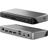 Grey Docking Stations Alogic MX3 USB-C TripleDisplay DP Alt. Mode Docking Station