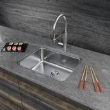 Enza Single Undermount Chrome Kitchen Sink