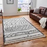 Carpets Think Rugs 120x170cm Modern Boho 5402 Moroccan Black, White