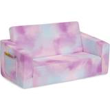 Delta Children Cozee Flip-Out 2-in-1 Convertible Sofa to Lounger Tie Dye