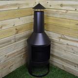 Fire Pits & Fire Baskets Kingfisher 140cm Tall Outdoor Garden Patio Chiminea Pit with Log