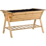 Raised Garden Beds OutSunny Garden Raised Bed with Shelf 79x148.5x82cm