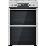 60cm - Two Ovens Gas Cookers Hotpoint HDM67G9C2CX Stainless Steel