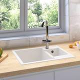 VidaXL White Kitchen Sinks vidaXL Kitchen Sink with