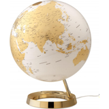 White Globes Atmosphere Ljusande jordglob vitgulddesign bas Globe