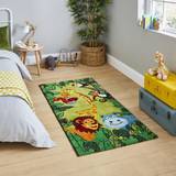 Think Rugs 80x150cm Brooklyn Kids 53747 Green Hand Carved Durable Children Mats
