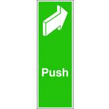 Gate Safety Sign Push 150x50mm Self-Adhesive