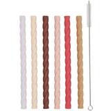 OYOY Mini Pack Of 6 Mellow Silicone Straw Cherry red Vanilla (M107285)
