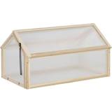 Mini wooden greenhouse OutSunny Wooden Cold Frame Greenhouse Garden Polycarbonate Grow