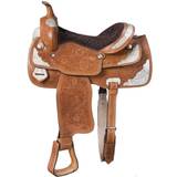 King Series McCoy Leather w/Silver Trail Saddle-Brown