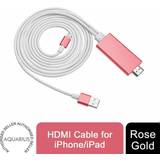 HDMI Cables - Pink Aquarius Full HD Support HDMI Phone/Pad Rose Gold