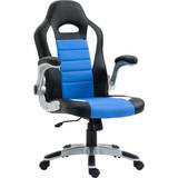 Homcom PU Leather Racing Office Chair-Black/Blue/White