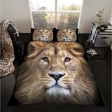 Brown Bed Set Kid's Room MCU Lion 3D Print Duvet Cover Bedding Set 53.9x78.7"