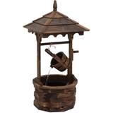 Garden Decorations on sale OutSunny Wood Garden Wishing Well Fountain Barrel Waterfall with