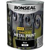 Ronseal Wood Paints Ronseal Direct To Metal Paint 750ml - Black Wood Paint Black 0.75L