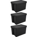 Black Storage Boxes Wham Black Heavy Duty Recycled Box Lid Storage Box