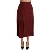 Wool Skirts Dolce & Gabbana High Waist Pleated Maxi Wool Skirt