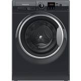 Black washing machine 9kg Hotpoint NSWM965CBSUKN