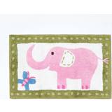 Homescapes Cotton Tufted Washable Pink Elephant Children Rug